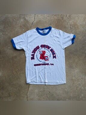 Vintage 90s Bayou City BMX Ringer Bike 80s Shirt Medium